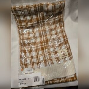 Timberland Chunky Knit Birdseye Scarf Plaid Checkered Cabincore Outdoors NWT